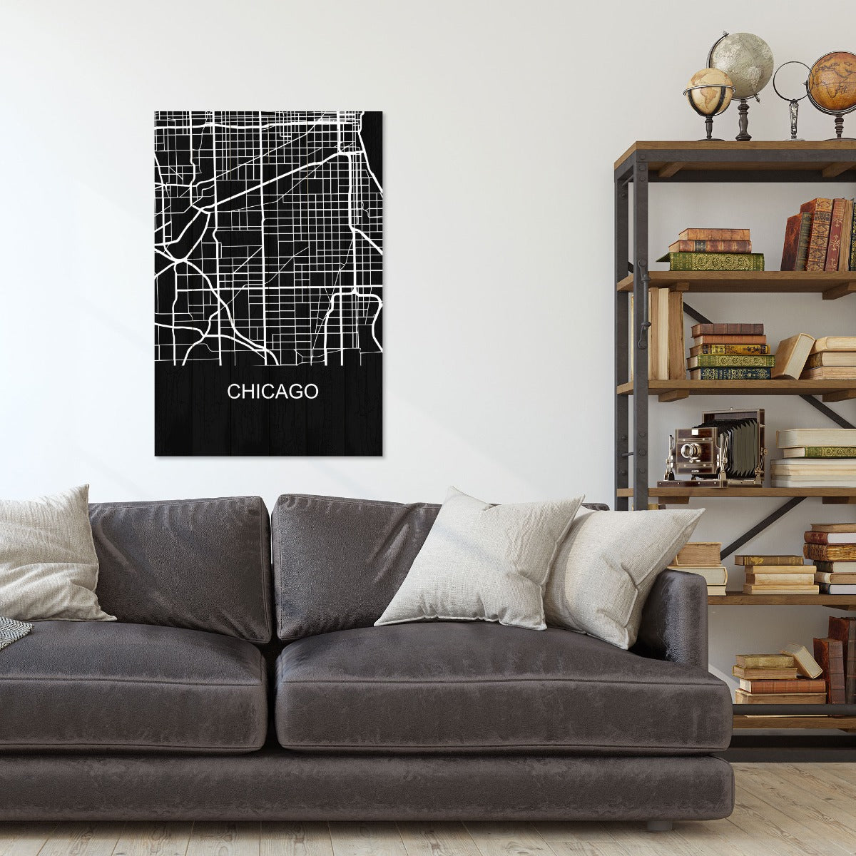 Wood Picture Chicago-30x40 cm