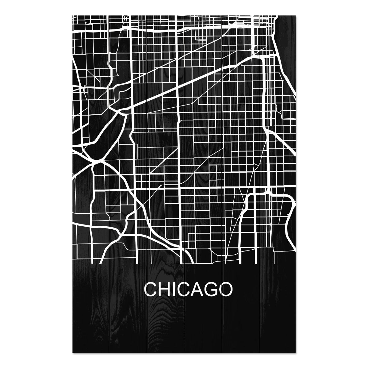 Wood Picture Chicago-30x40 cm