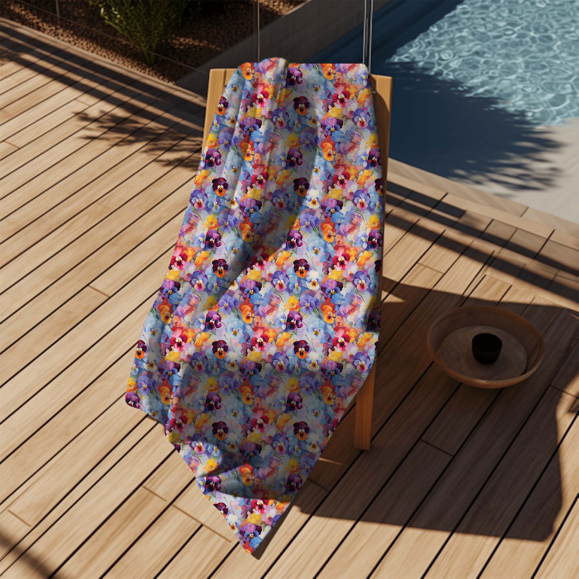 Handtuch Buntes Blumenmuster-70x140 cm