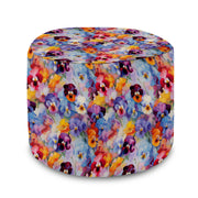 Okrúhly puf podnožka Colorful Flowers Pattern-Oxford