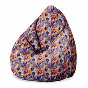 Puf Birnenform Buntes Blumenmuster-M-Samt