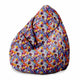 Puf Birnenform Buntes Blumenmuster-S-Samt