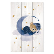Wooden Picture Cute Sleeping Bear-40x60 cm