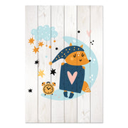 Bild Wood Niedlicher schlafender Fuchs-20x30 cm