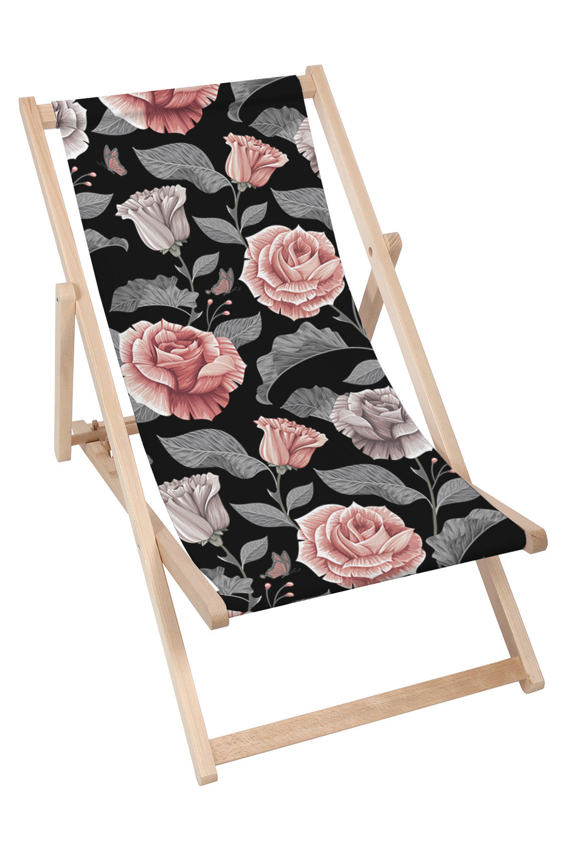 Drevené ležadlo Dark Vintage Floral