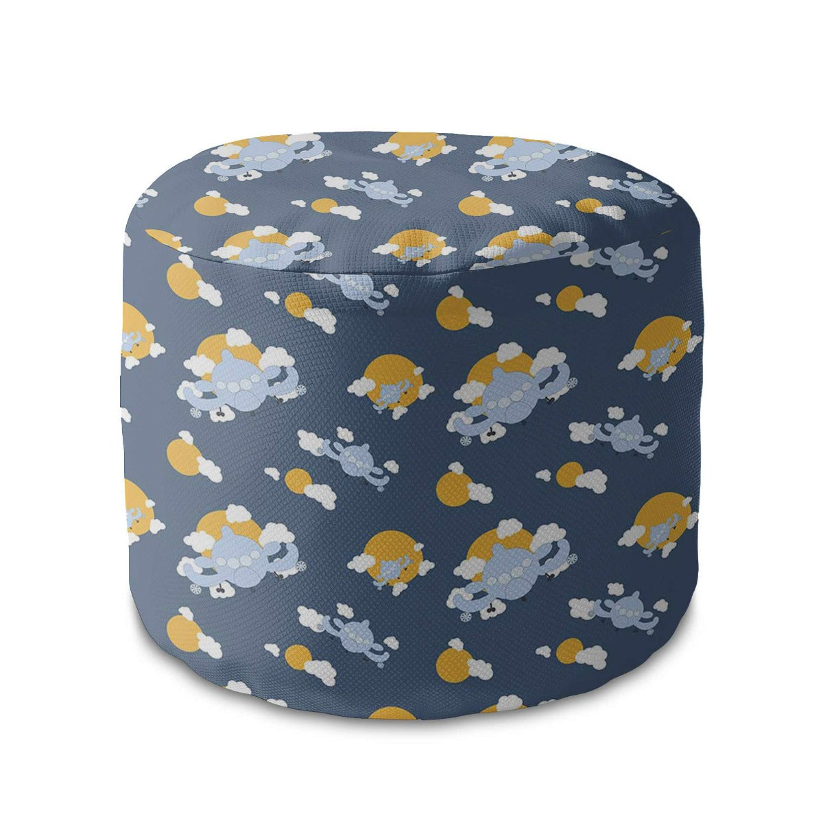 Okrúhly puf podnožka Blue Planes