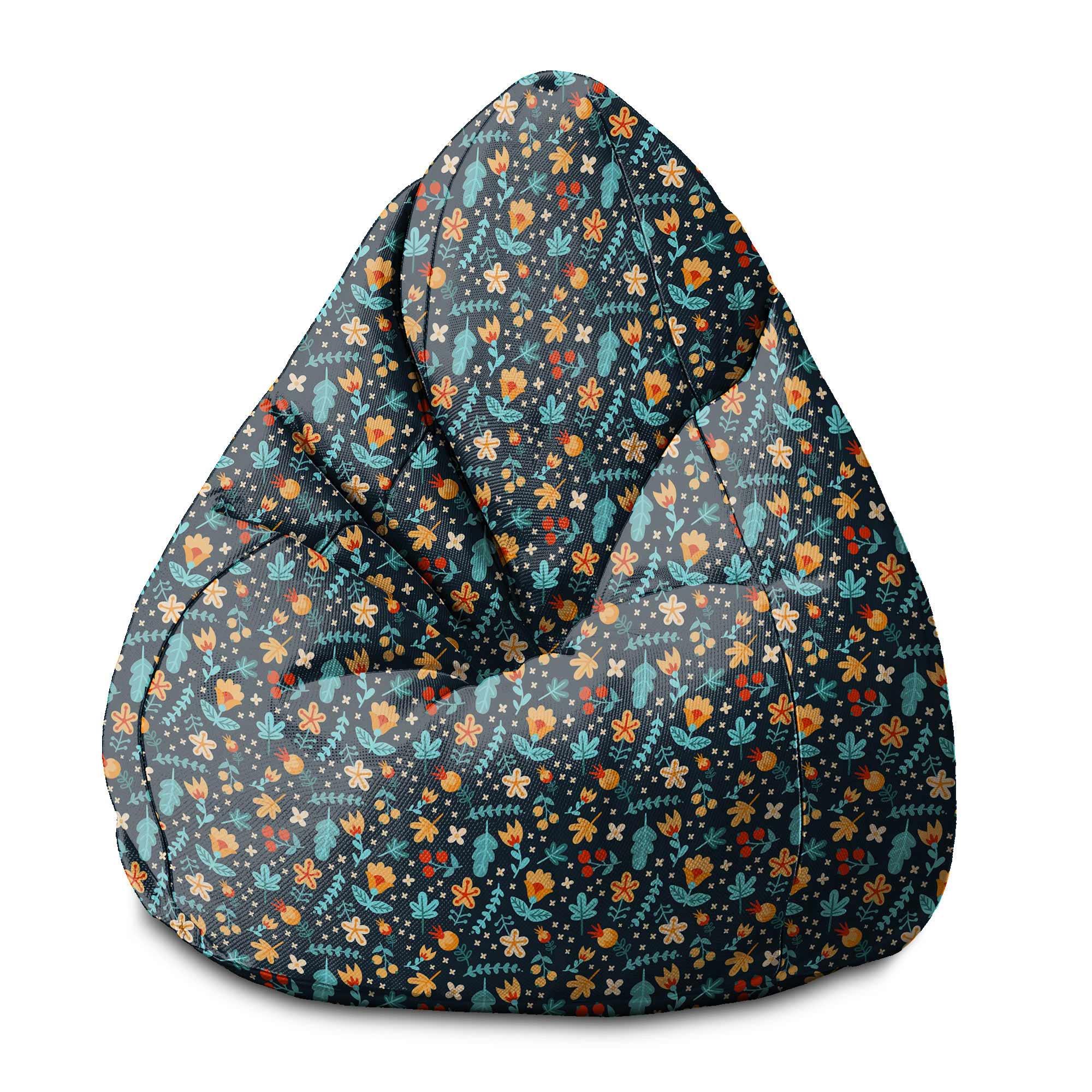 Puf Pearshape Rozptýlené květiny-S-Oxford