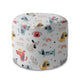 Round Pouf Footstool Rainbow and Dogs-Velvet
