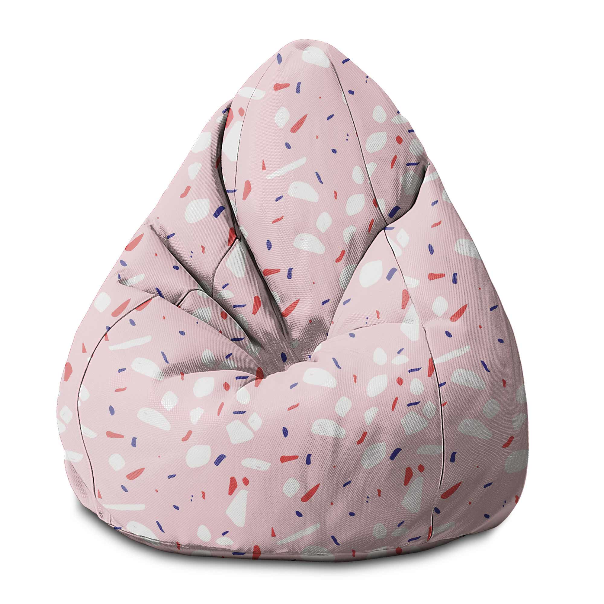 Pear-shaped Pouf Pink Abstract