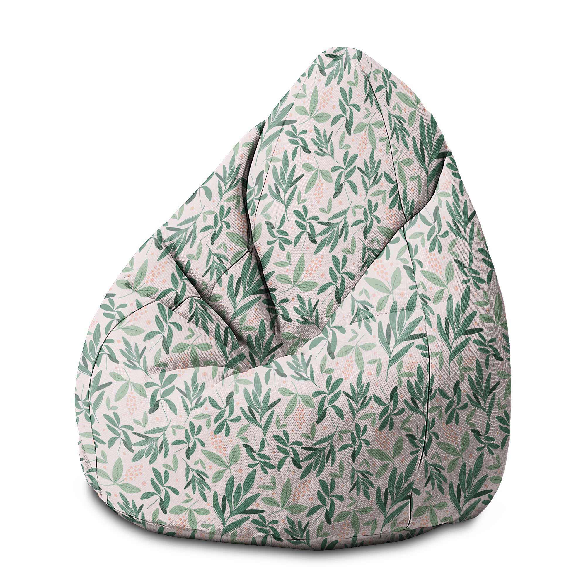 Puf Pearshape Olivové Listy na Ružovej-S-Velvet