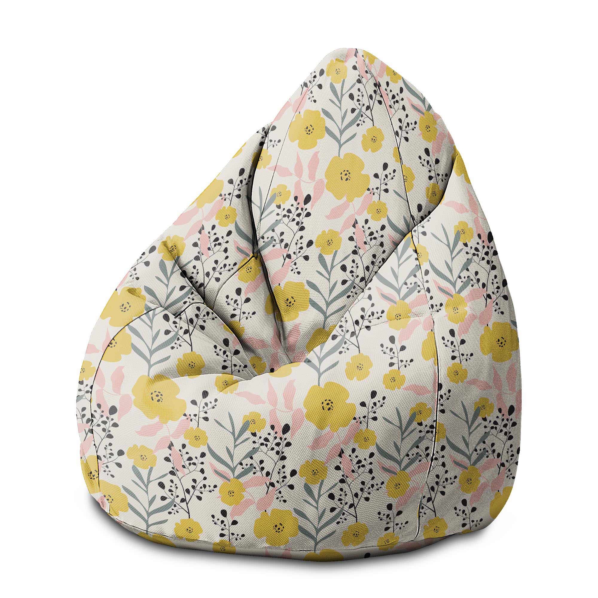 Puf Pearshape Žlutý Narcis-S-Velvet