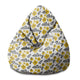 Pear-shaped Pouf Painted Yellow Flowers-M-Velvet