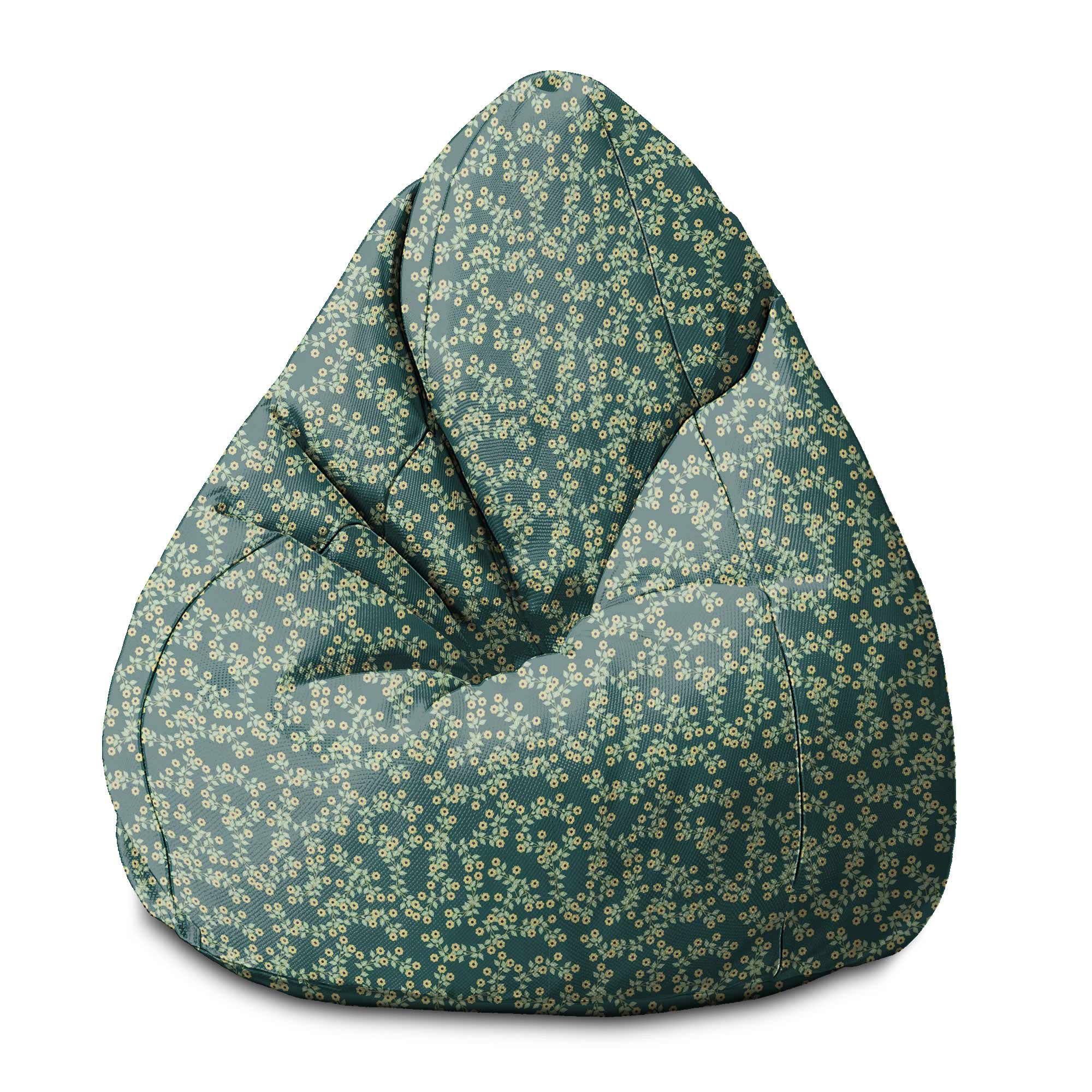 Puf Pearshape Tiny Flowers-S-Oxford