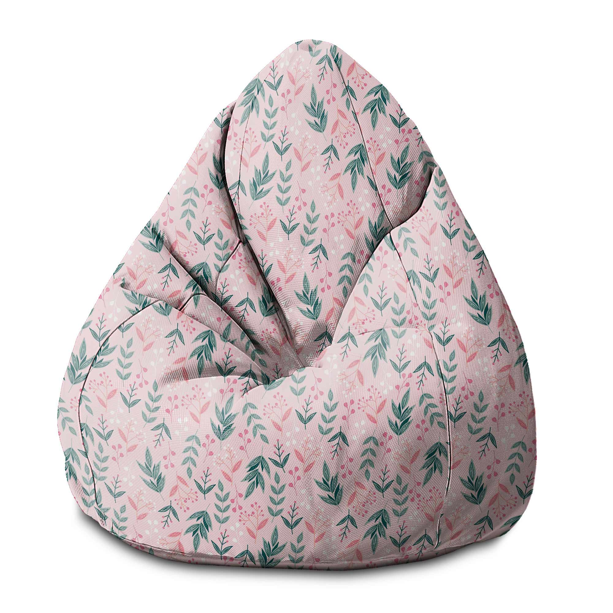 Puf Pearshape Vzor sladkých listov-M-Zamat