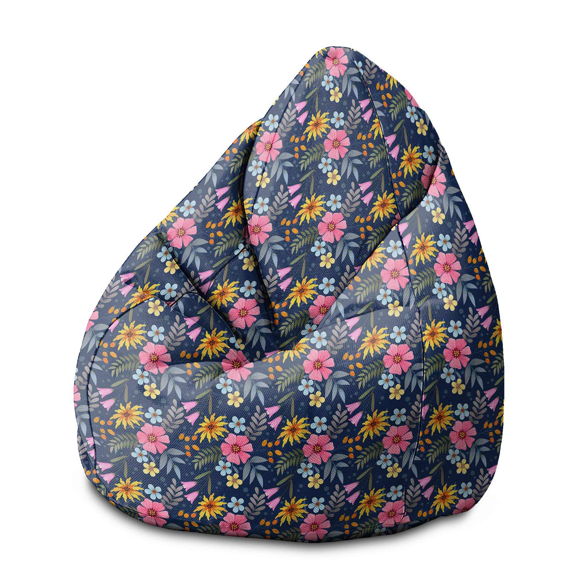 Pearshape Pouf Spring Flowers-M-Oxford