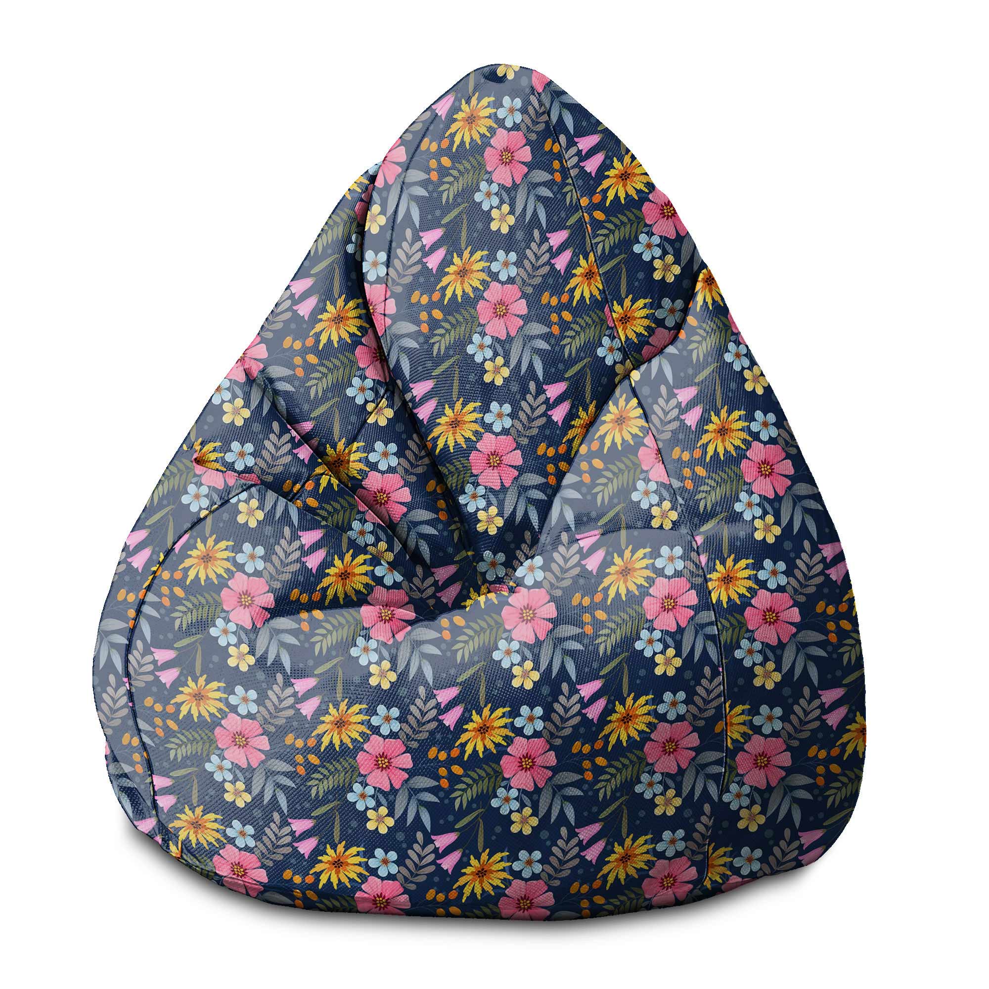 Pearshape Pouf Spring Flowers-M-Oxford