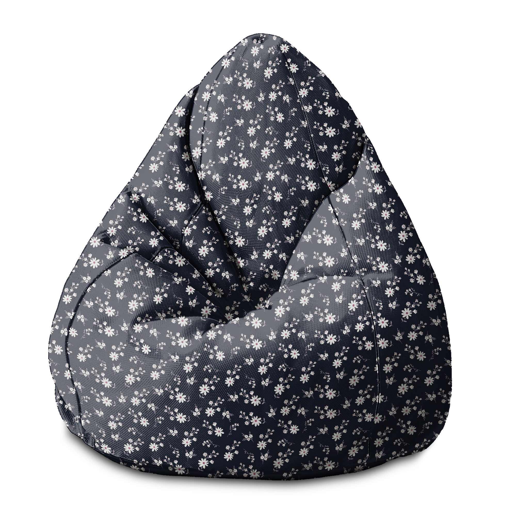 Puf Pearshape Malé květy na tmavém pozadí
