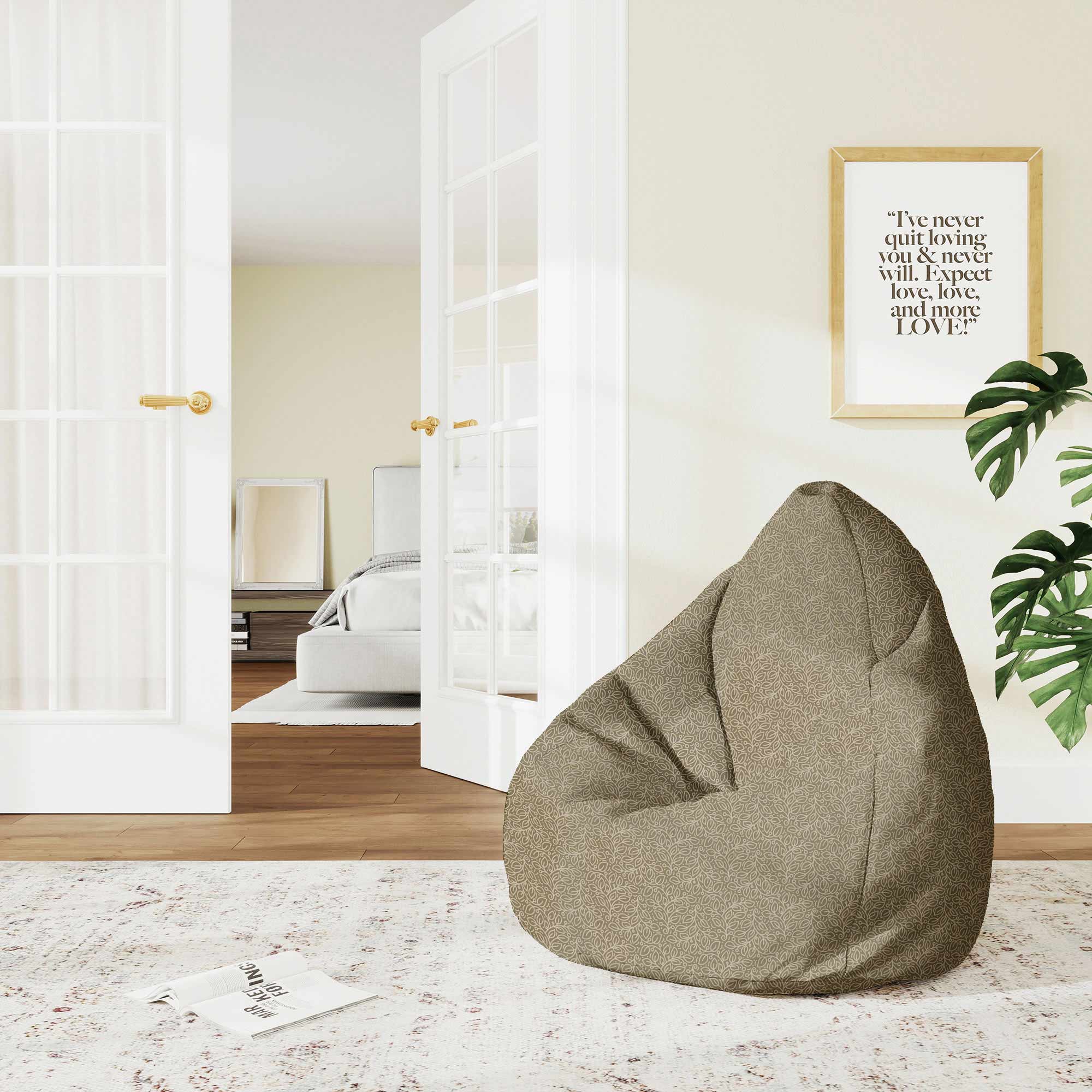 Puf Pearshape More Leaves Beige