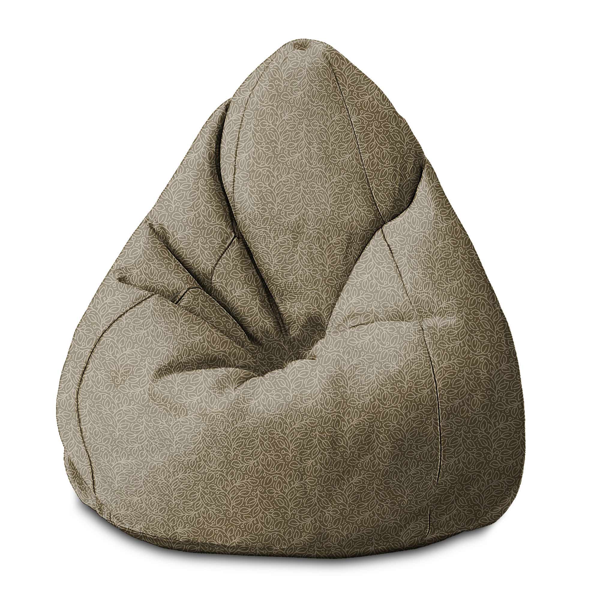 Pearshape Pouf More Leaves Beige-M-Velvet