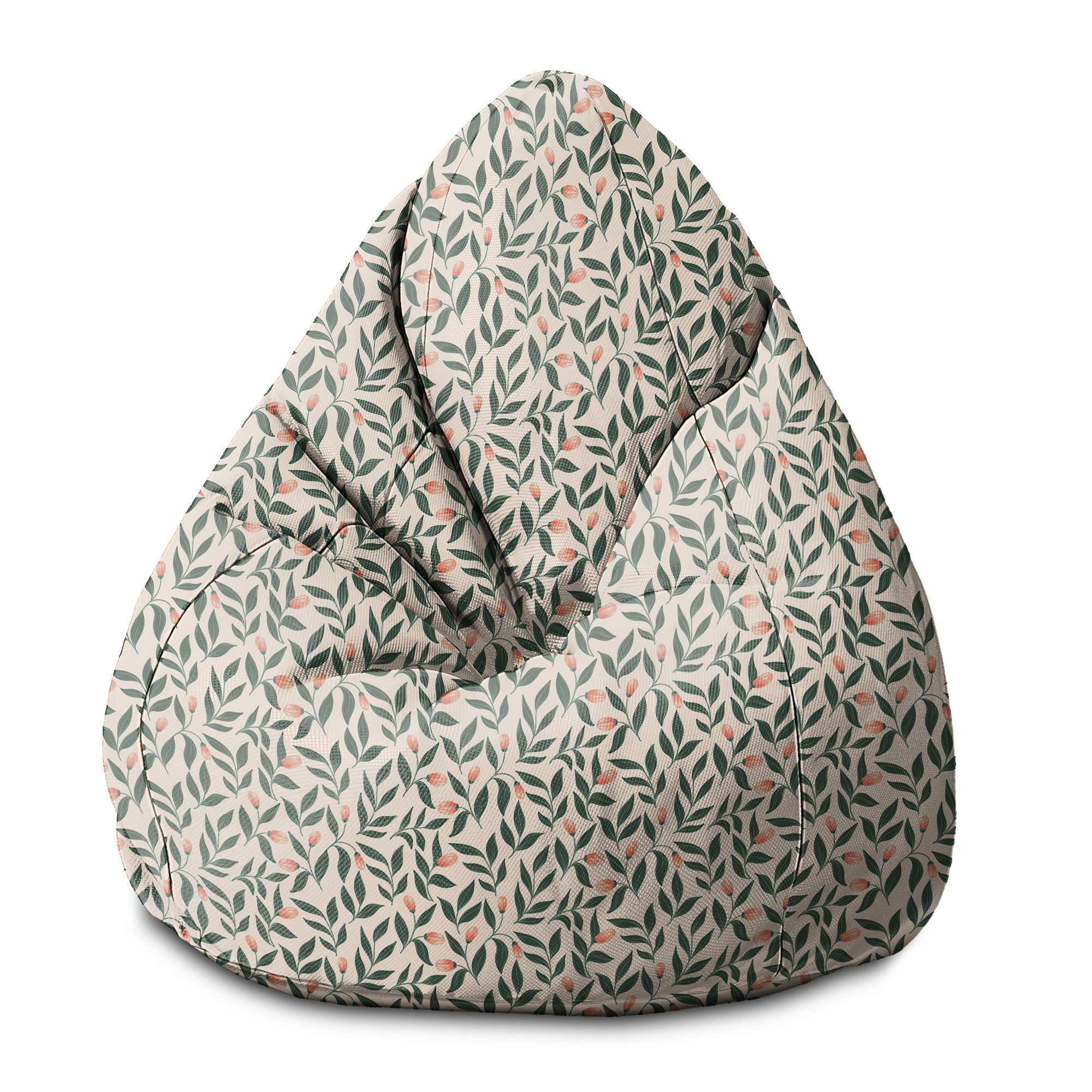 Puf Pearshape Ružový vzor bobúľ