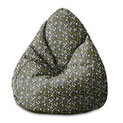 Pearshape Pouf White Flower Meadow-S-Velvet