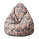 Pear-shaped Pouf Pink and Navy Flowers-M-Oxford