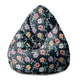 Puf Pearshape Simple Flowers on Navy-S-Oxford
