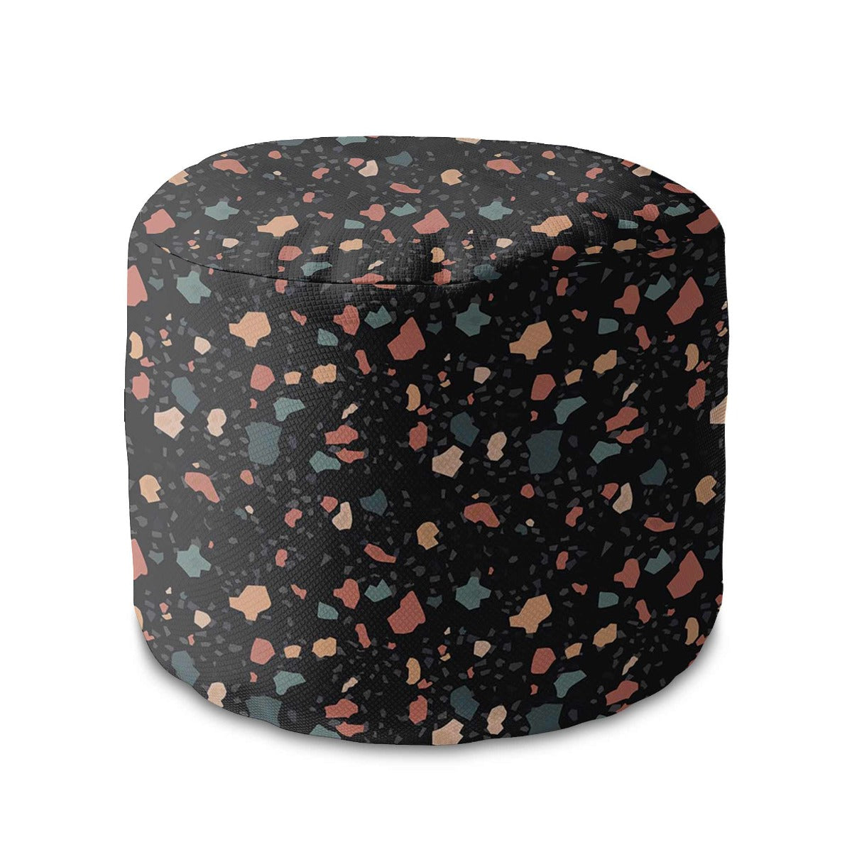 Okrúhly puf podnožka Tmavý terrazzo-Velvet
