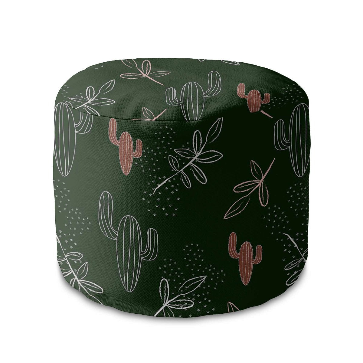 Okrúhly puf podnožka Cactus Doodles