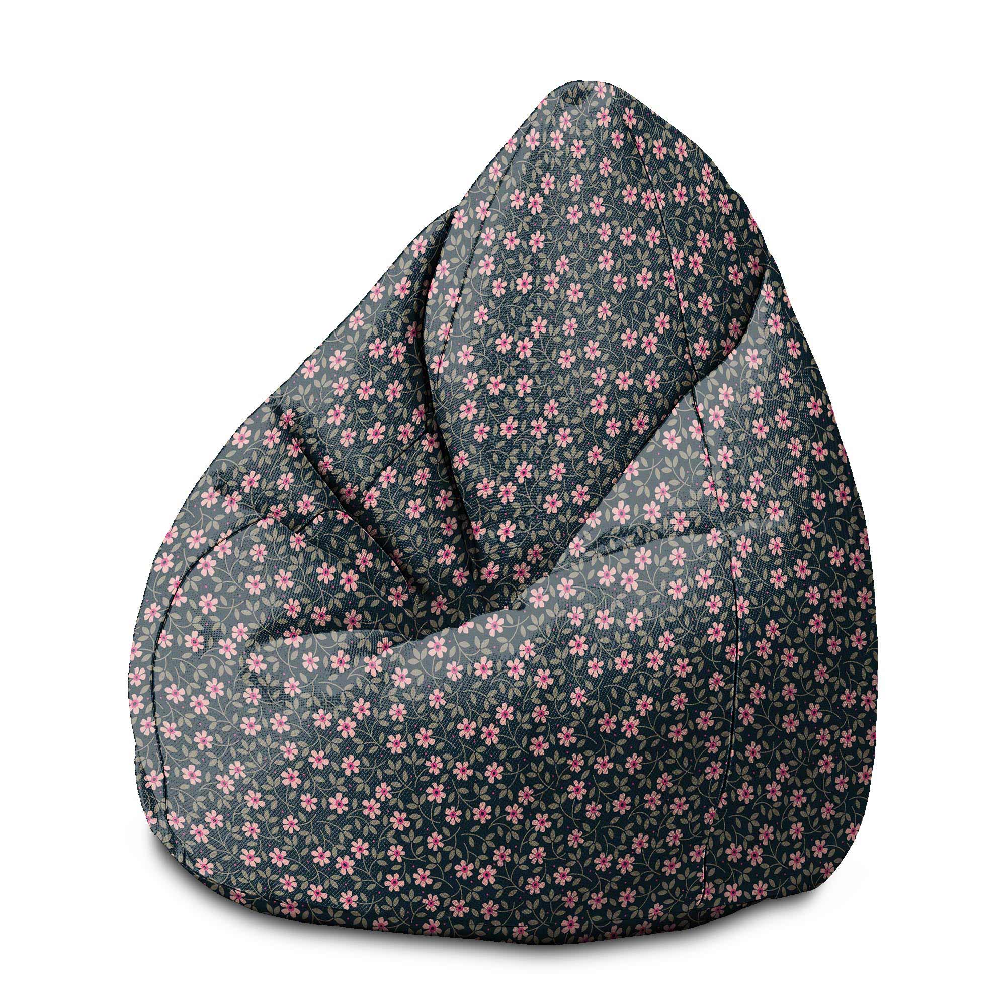 Puf Pearshape Romantic Flowers-S-Velvet
