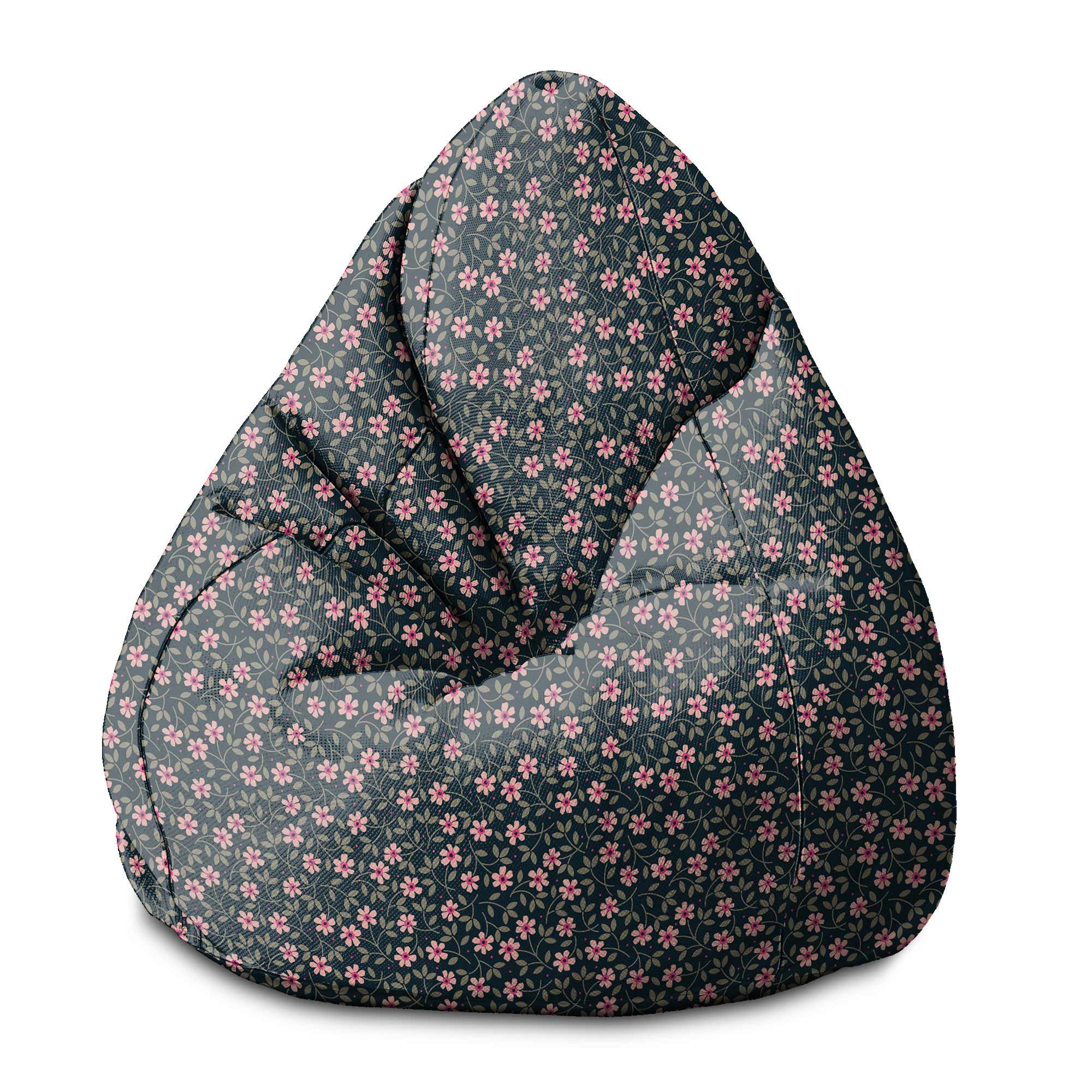 Puf Pearshape Romantic Flowers-S-Velvet