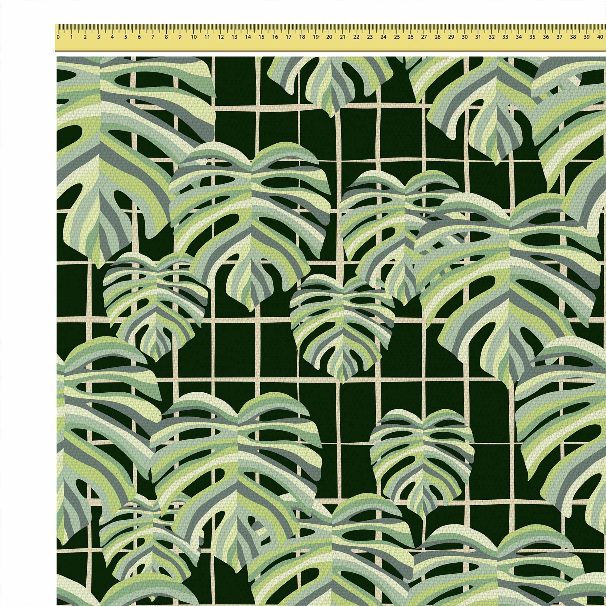 Monstera Leaves Grid
