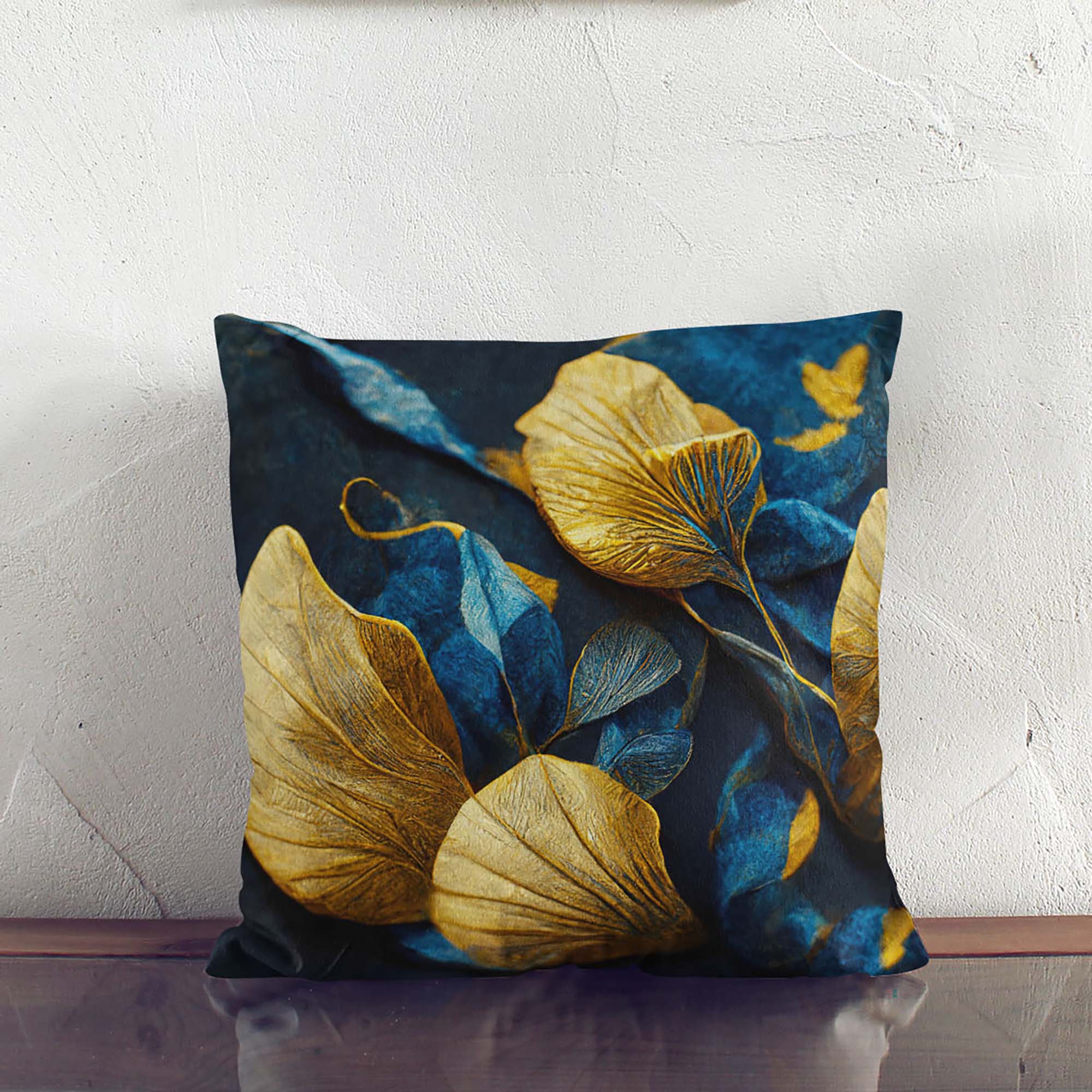 Vankúš Luxury Blue Leaves