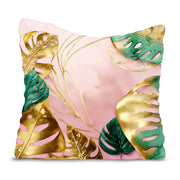 Kissen Gold Monstera-Oxford