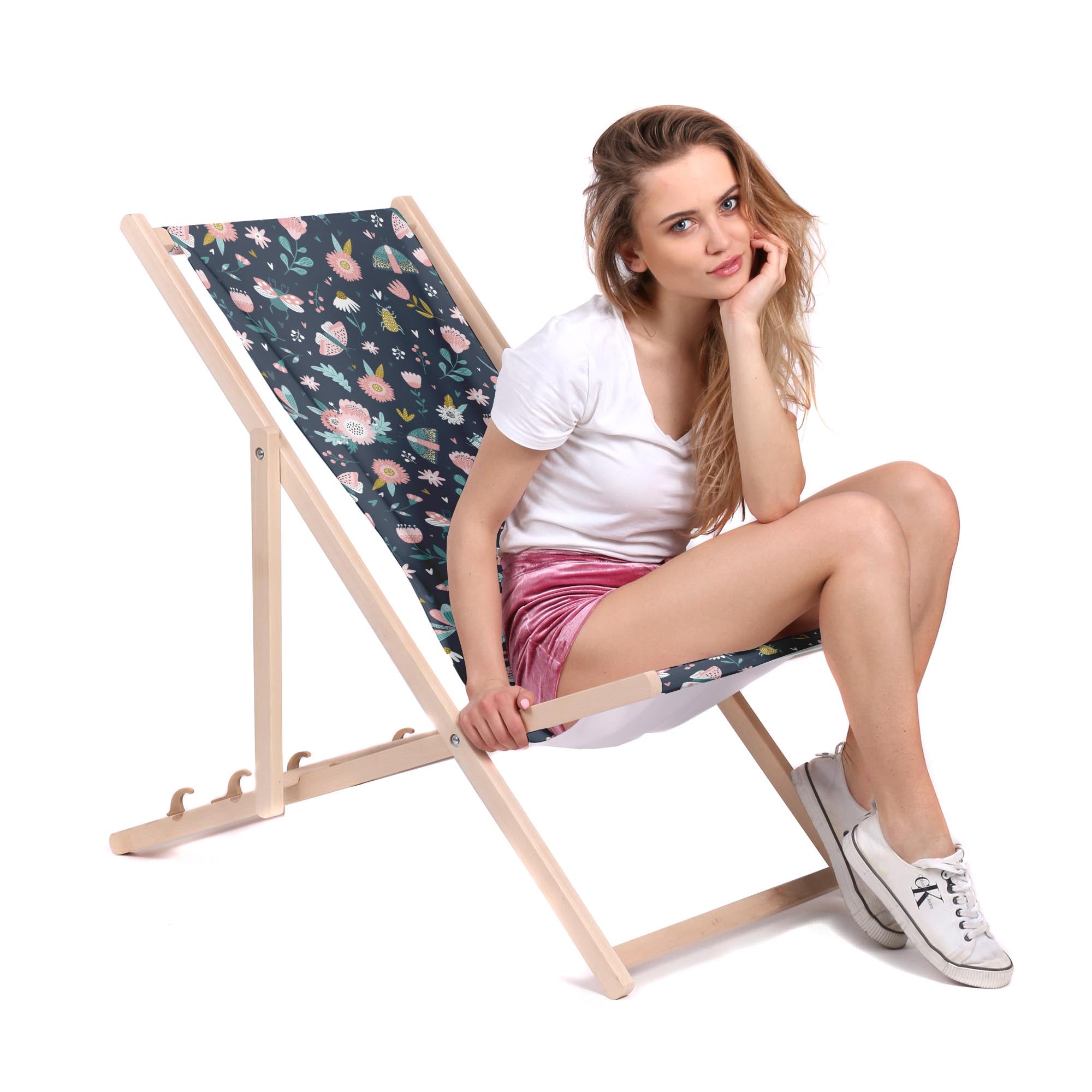 Wooden Deck Chair Summer Bugs-M
