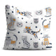 Cartoon Funny Cats Pillow-Velvet