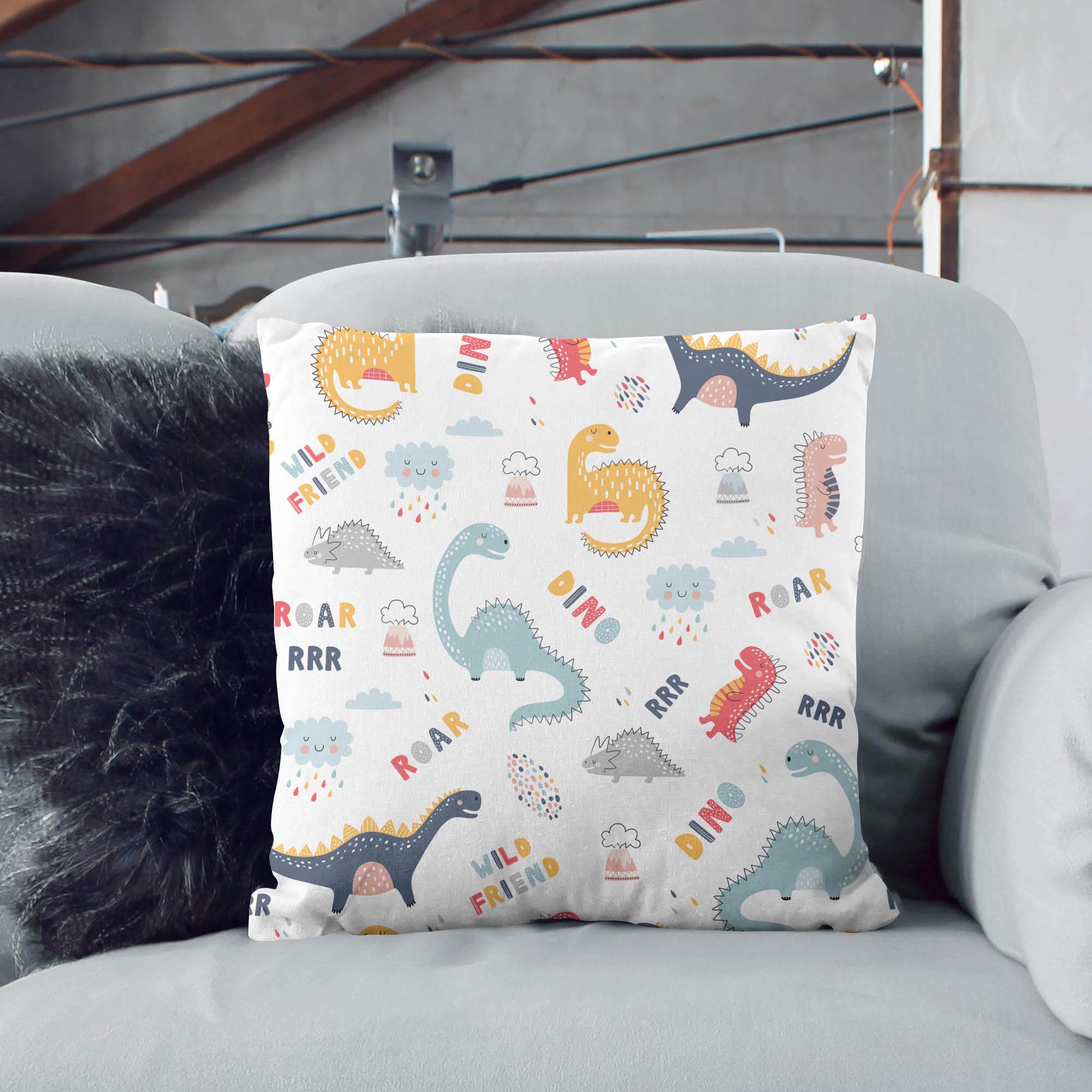 Funny Kids Dinosaurs Pillow-Panama