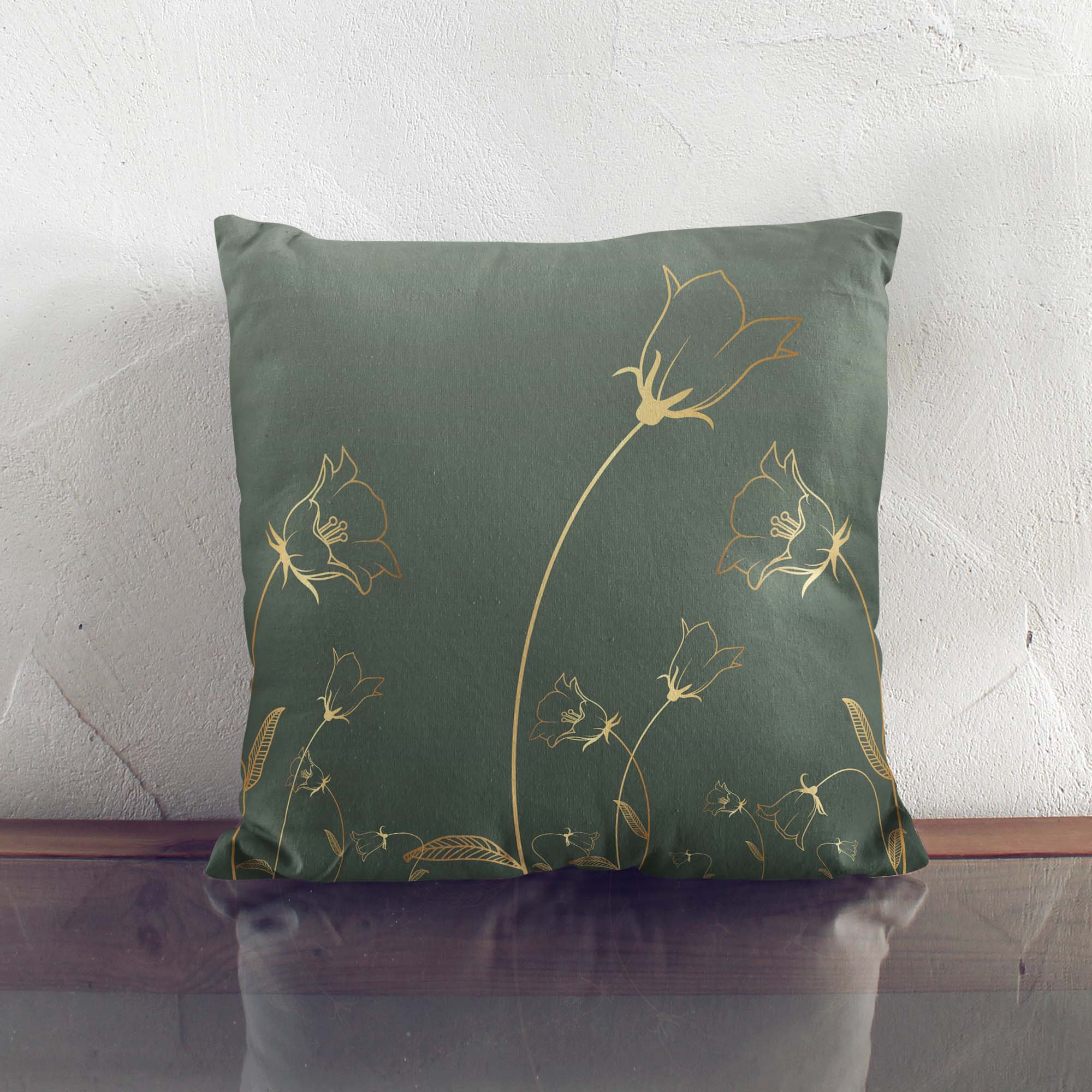 Kissen Gravur Botanisches Muster-Oxford