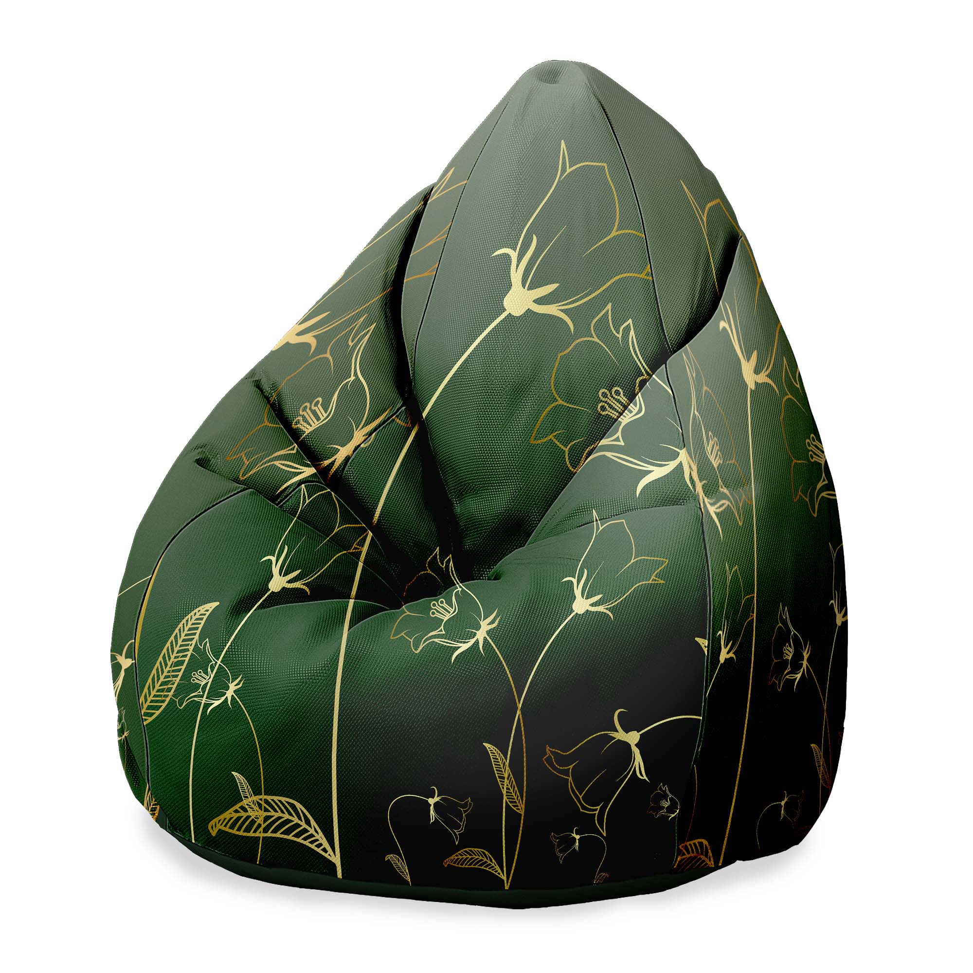 Puf Birnenform Gravur Botanisches Muster-Samt
