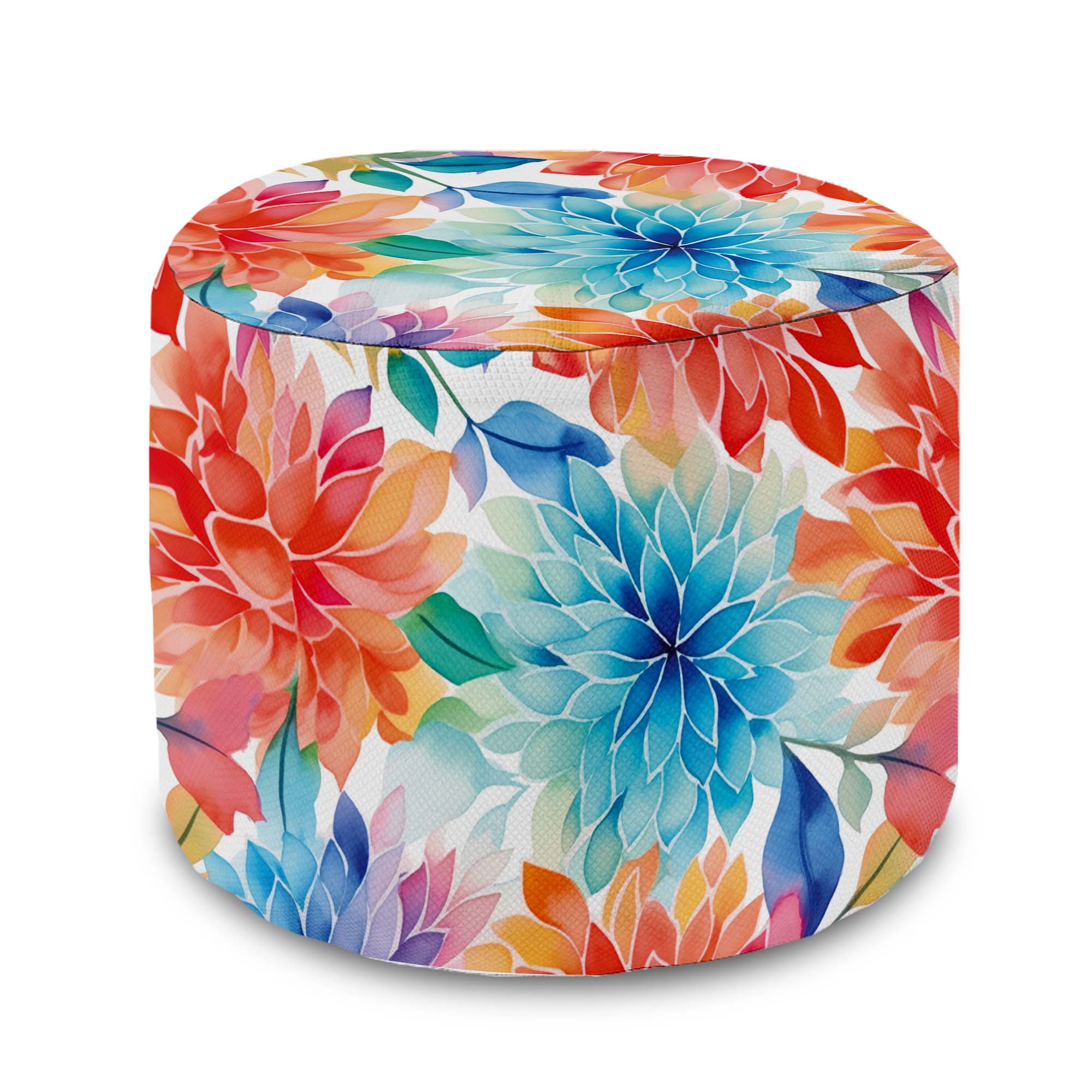 Okrúhly puf podnožka Floral Background