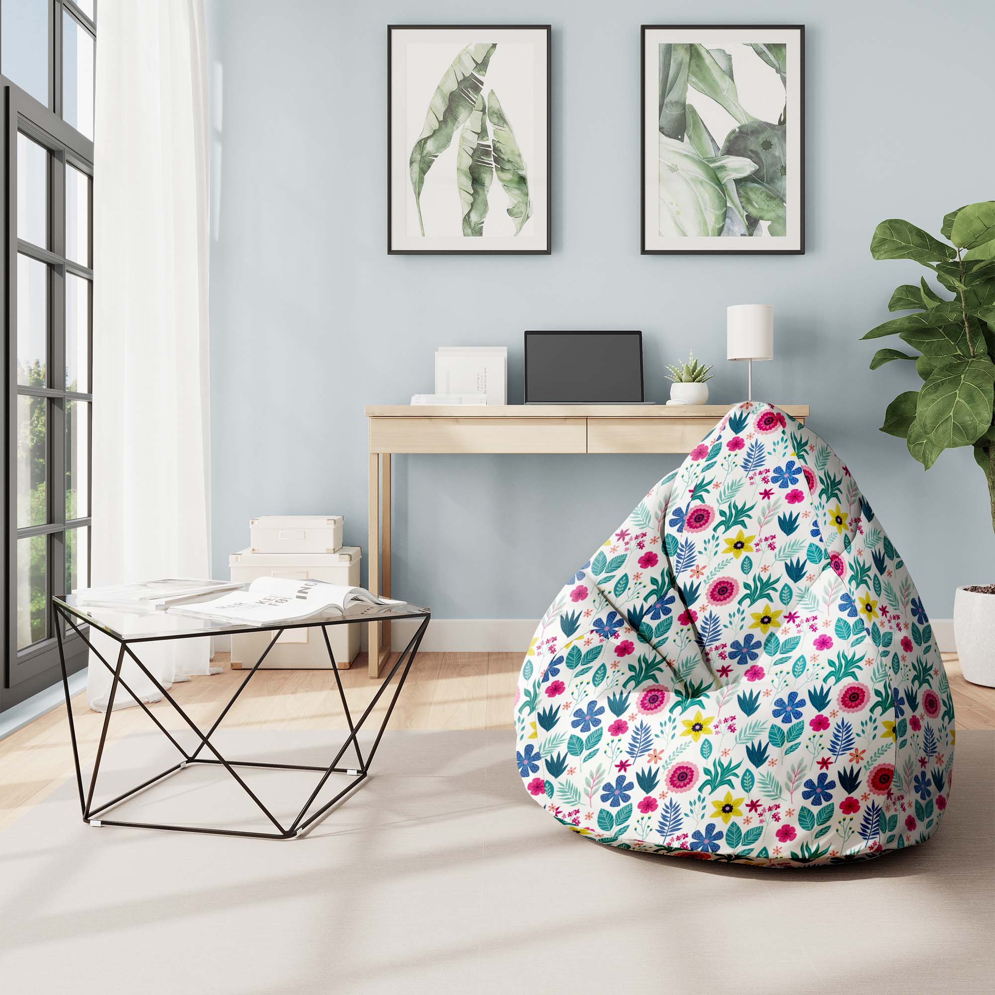 Puf Pearshape Kvetiná elegancia -S-Velvet