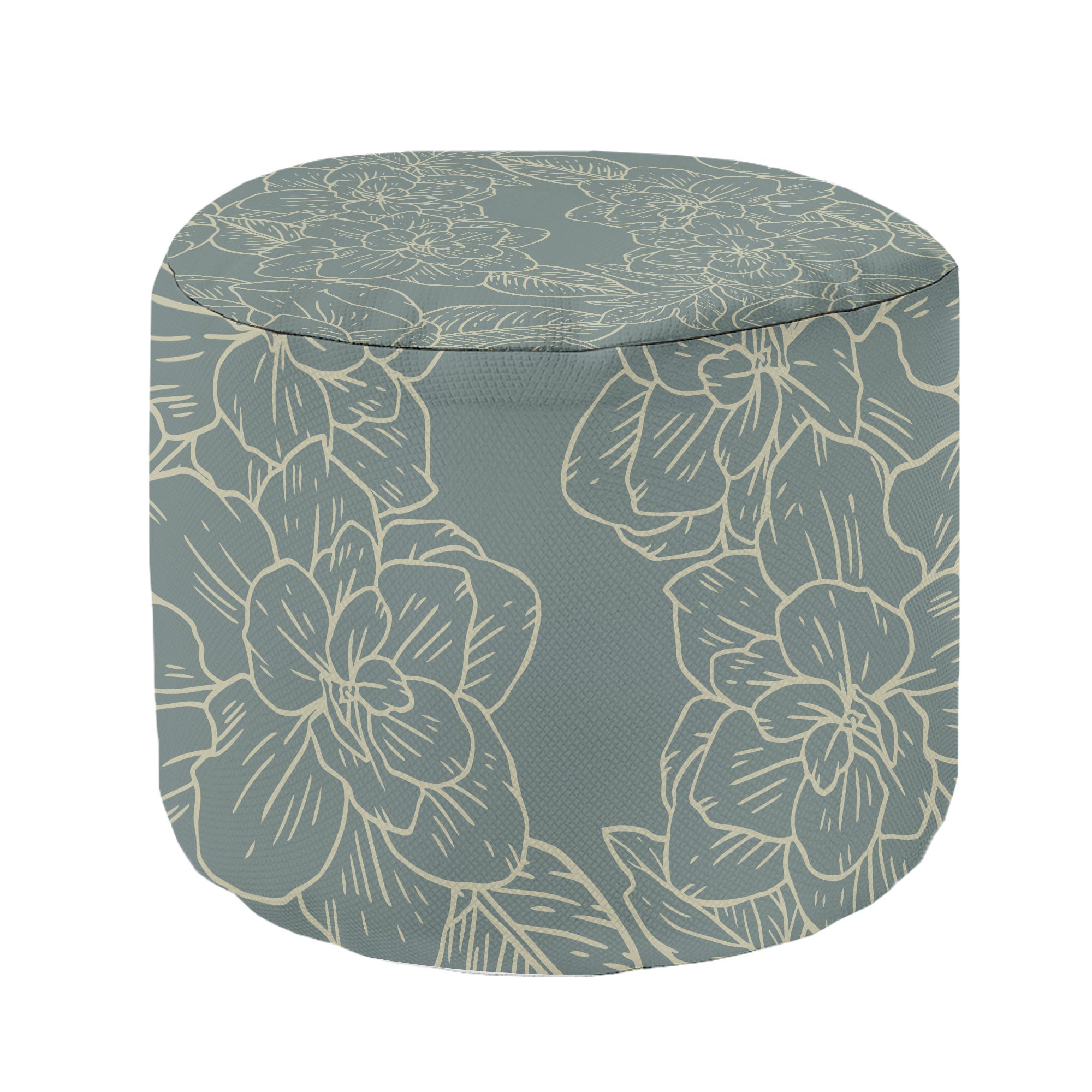 Okrúhly puf podnožka Floral Elegant