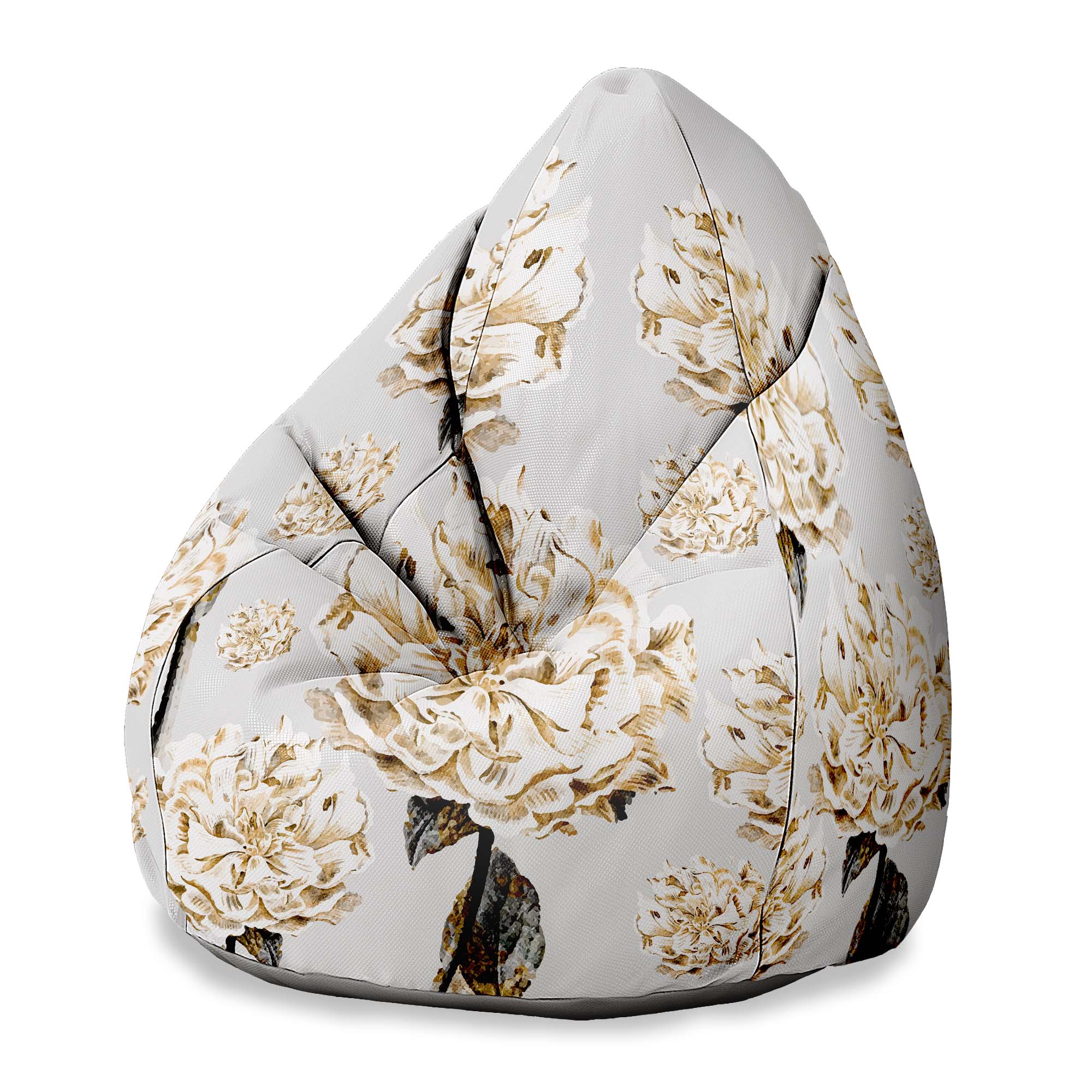 Pearshape Pouf Floral Peony-Velvet