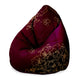 Sedací vak Pearshape Gold Roses-M-Oxford