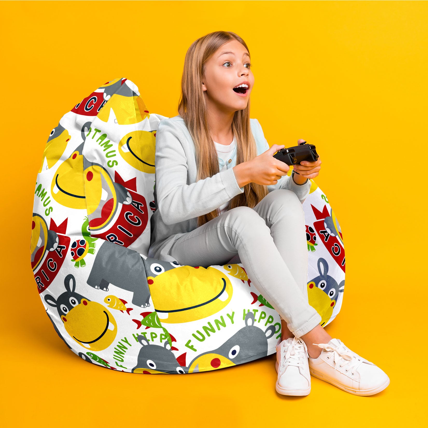 Sitzsack Pearshape Glückliches Nilpferd