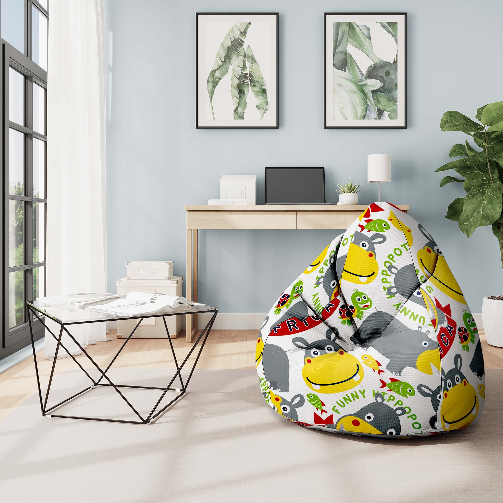 Sitzsack Pearshape Glückliches Nilpferd