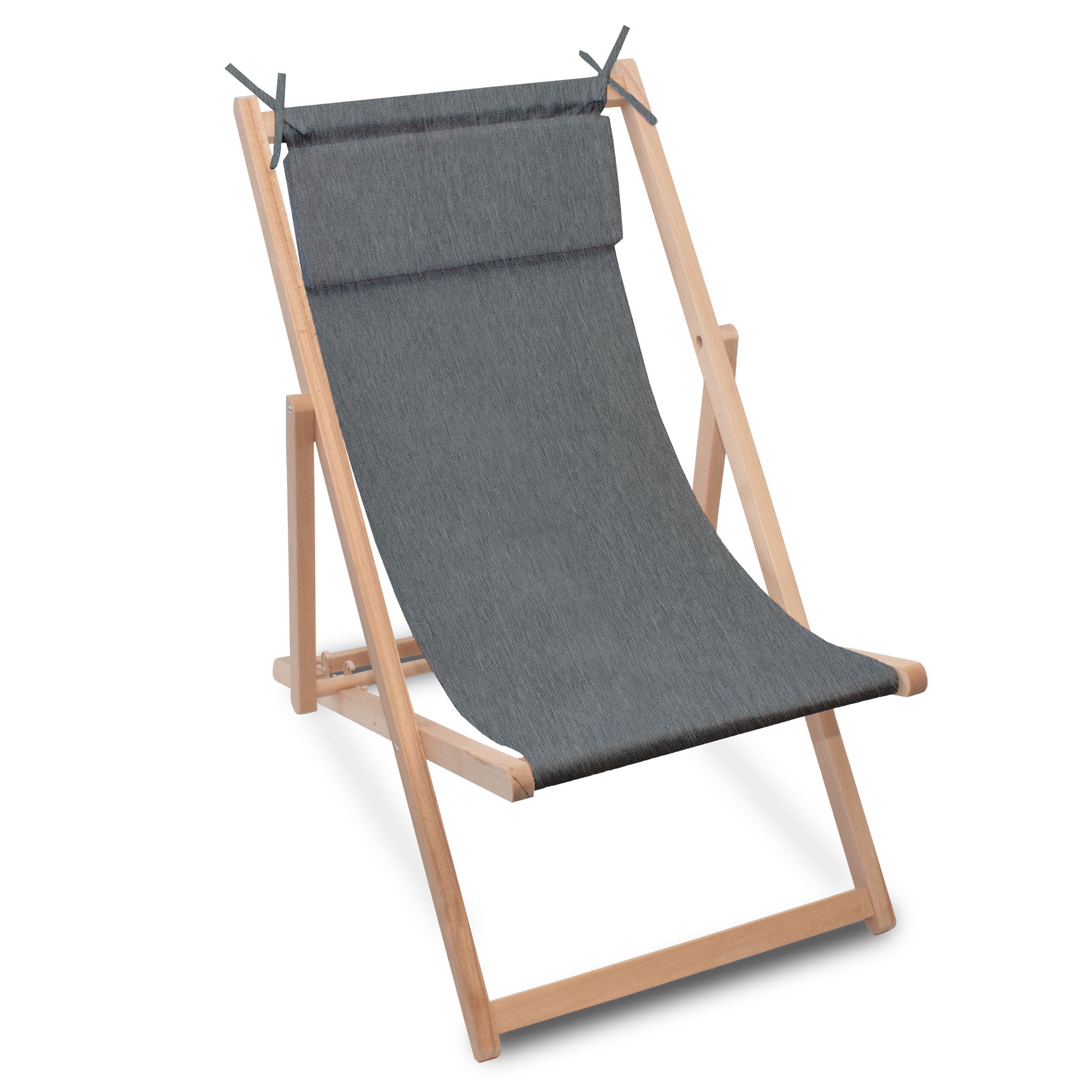 Drevené ležadlo s vankúšom Imitácia džínsov Iron Slate-S