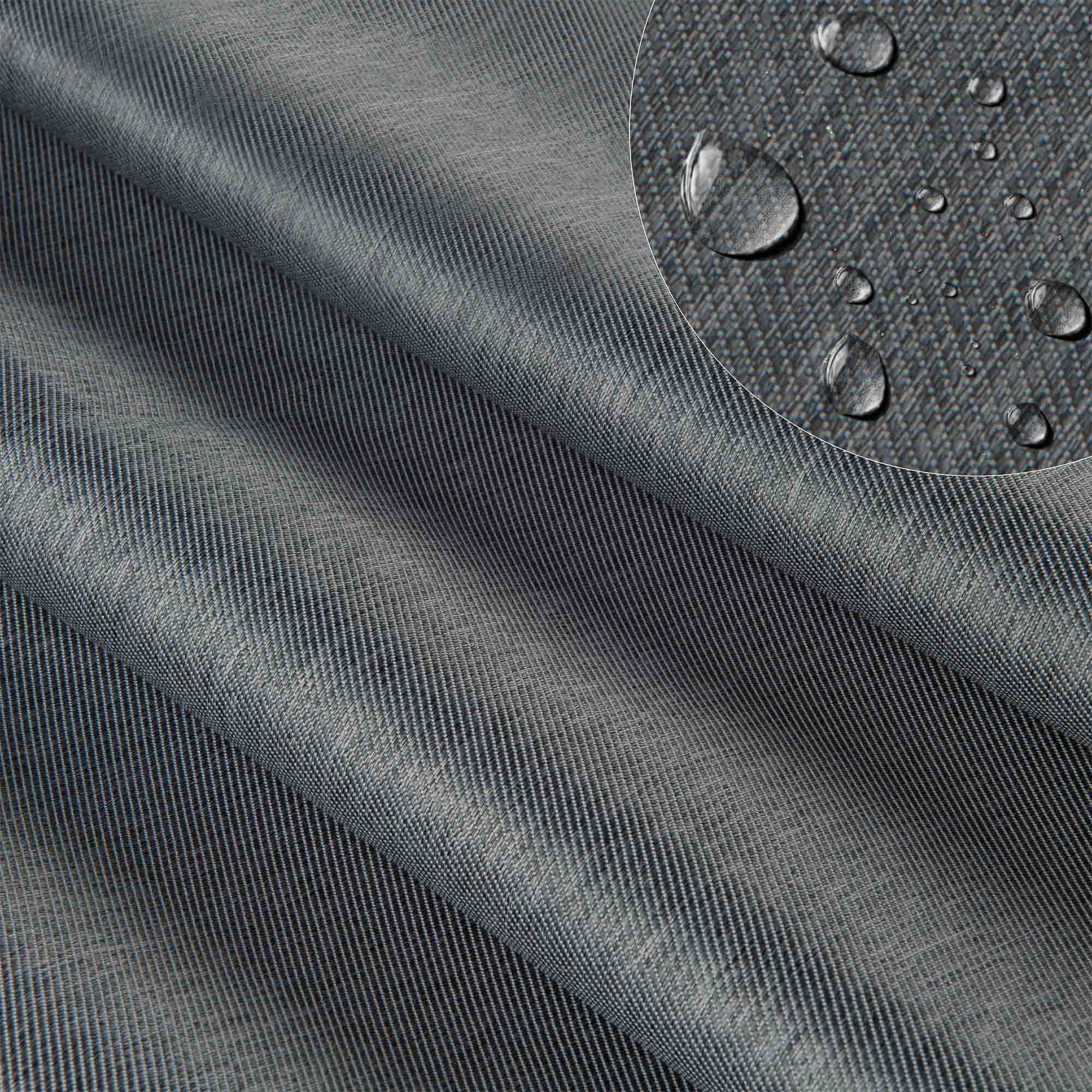 Holzliegestuhl mit hölzerner Fußstütze Jeans-Imitat Iron Slate