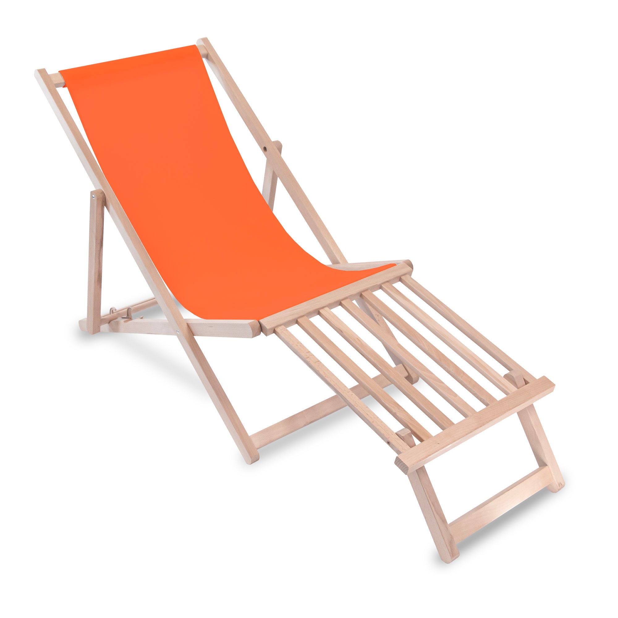 Drevené lehátko s drevenou podnožkou Orange