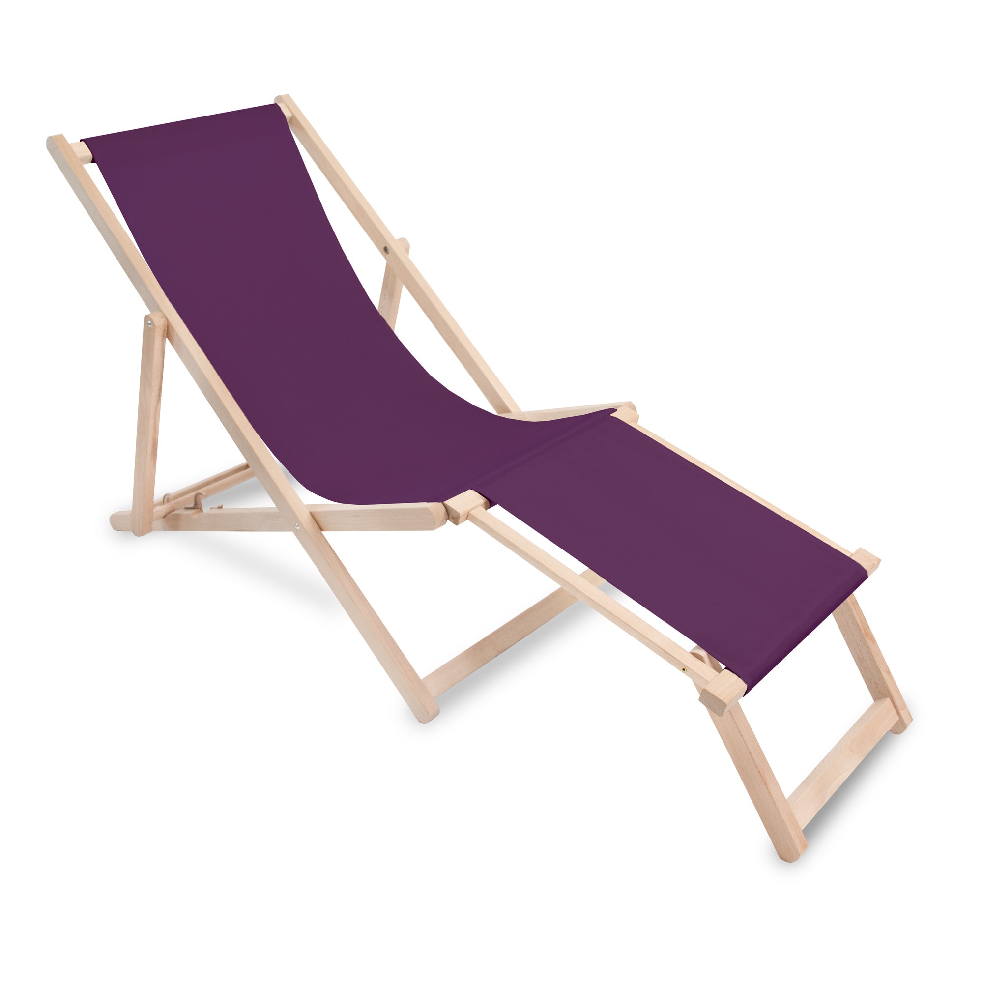 Leżak drewniany z podnóżkiem Purple